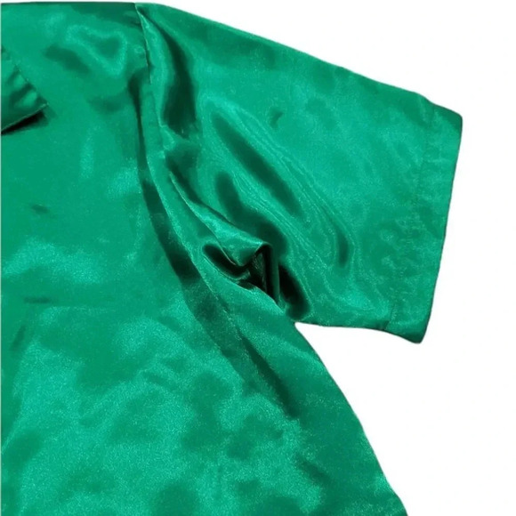 Victoria's Secret Vintage Green Satin Pajama Shirt XS - Picture 3 of 4